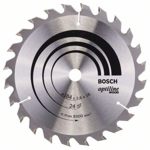 PIŁA TARCZOWA-H OPTILINE WOOD 184*2.6*16/Z24 BOSCH PIŁA TARCZOWA-H OPTILINE WOOD 184*2.6*16/Z24 BOSCH