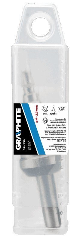 WIERTŁO WIELOSTOPNIOWE DO METALU 4-22MM GRAPHITE