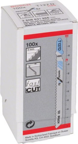 BRZESZCZOT DO WYRZYNARKI T127D 100SZT. BOSCH | DO CIĘCIA METALU I ALUMINIUM