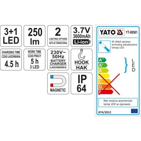 LAMPA NEONOWA MCOB LED MAGNETYCZNA 3.7V LI-ION 3600MAH LAMPA NEONOWA MCOB LED MAGNETYCZNA 3.7V LI-ION 3600MAH