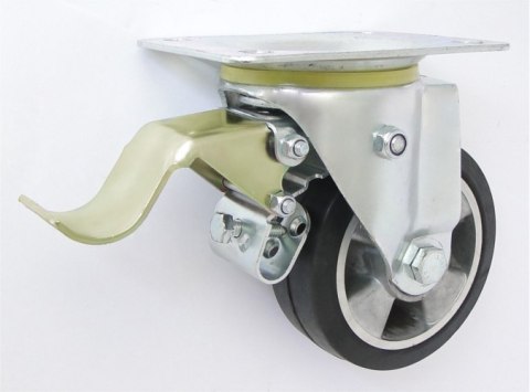KOŁO ALUMINIUM-GUMA 125MM OBUDOWA SKRĘTNA+HAMULEC A25GH UN KOŁO ALUMINIUM-GUMA 125MM OBUDOWA SKRĘTNA+HAMULEC A25GH UN