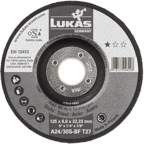 TARCZA WYPUKŁA T27 230*6.5/6.0*22 A24/30S-BF PREMIUMFLEX ROTTLUFF TARCZA WYPUKŁA T27 230*6.5/6.0*22 A24/30S-BF PREMIUMFLEX ROTTLUFF