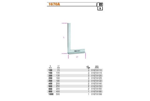KĄTOWNIK POWIERZCHNIOWY ZE STOPKĄ 250MM BETA KĄTOWNIK POWIERZCHNIOWY ZE STOPKĄ 250MM BETA