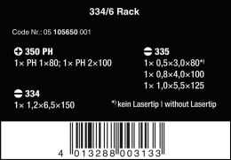ZESTAW WKRĘTAKÓW KRAFTFORM LASERTIP + WIESZAK, 6 CZĘŚCI WERA