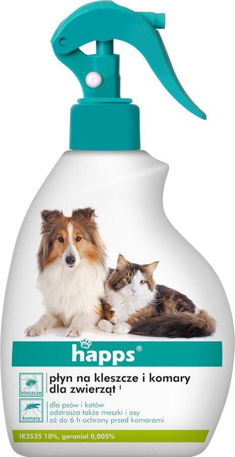 HAPPS PŁYN NA KLESZCZE I KOMARY DLA ZWIERZĄT 200ML BROS HAPPS PŁYN NA KLESZCZE I KOMARY DLA ZWIERZĄT 200ML BROS