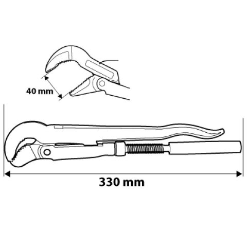 KLUCZ DO RUR NASTAWNY ''S'' 330MM 1'' NEO KLUCZ DO RUR NASTAWNY ''S'' 330MM 1'' NEO