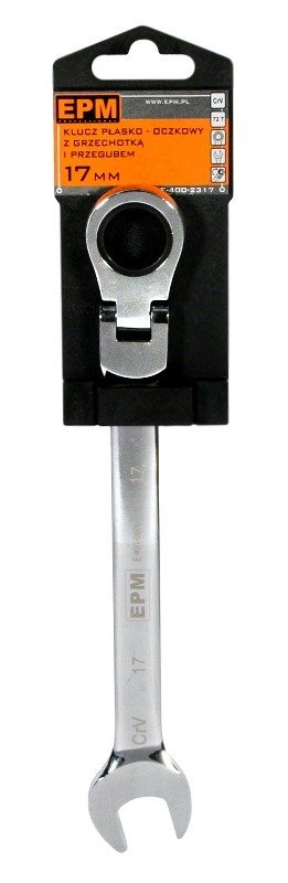 KLUCZ PŁASKO-OCZKOWY Z GRZECHOTKĄ UCHYLNY 14 MM EPM KLUCZ PŁASKO-OCZKOWY Z GRZECHOTKĄ UCHYLNY 14 MM EPM