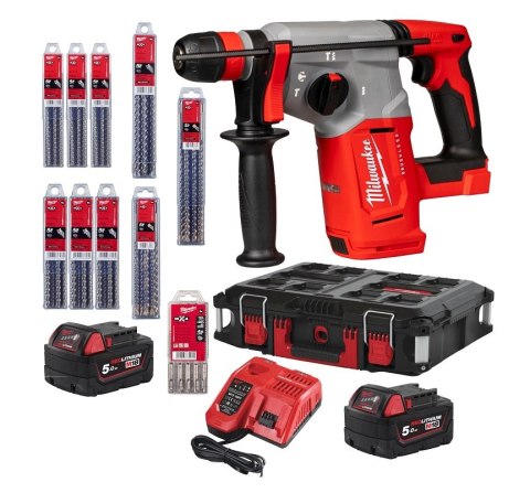 MŁOTOWIERTARKA SDS+ M18BLHX100P-502P 2*5.0AH + ACC MILWAUKEE MŁOTOWIERTARKA SDS+ M18BLHX100P-502P 2*5.0AH + ACC MILWAUKEE
