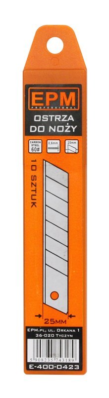 OSTRZA ŁAMANE 25MM 10 SZTUK EPM OSTRZA ŁAMANE 25MM 10 SZTUK EPM
