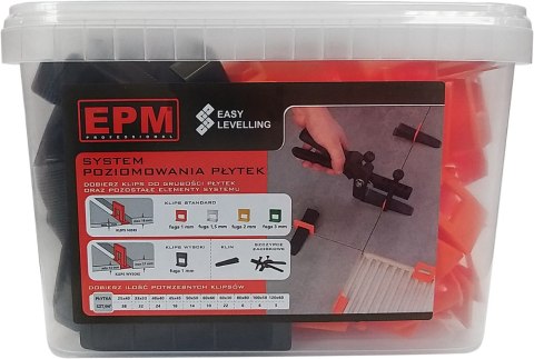 SYSTEM UKŁADANIA PŁYTEK EASY LEVELING 50 KLIN+ 100 KLIPS 1MM EPM SYSTEM UKŁADANIA PŁYTEK EASY LEVELING 50 KLIN+ 100 KLIPS 1MM EPM