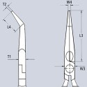 SZCZYPCE TNĄCE PÓŁOKRĄGŁE WYGIĘTE IZOLOWANE 160MM KNIPEX