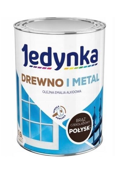 EMALIA ALKIDOWA DO DREWNA I METALU BRĄZ CZEKOLADOWY 0,9L JEDYNKA EMALIA ALKIDOWA DO DREWNA I METALU BRĄZ CZEKOLADOWY 0,9L JEDYNKA