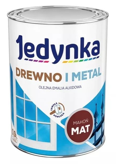 EMALIA ALKIDOWA DO DREWNA I METALU MAHOŃ 0,9L JEDYNKA EMALIA ALKIDOWA DO DREWNA I METALU MAHOŃ 0,9L JEDYNKA