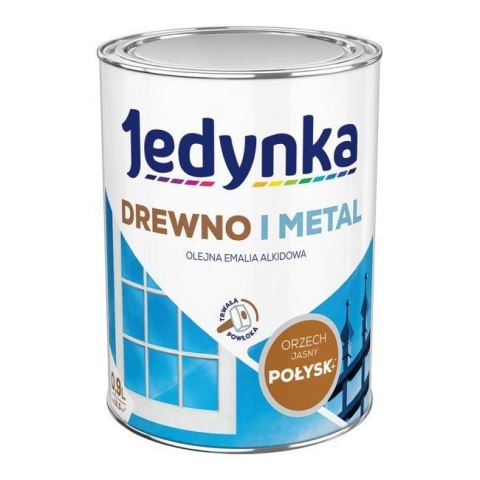 EMALIA ALKIDOWA DO DREWNA I METALU ORZECH JASNY 0,9L JEDYNKA EMALIA ALKIDOWA DO DREWNA I METALU ORZECH JASNY 0,9L JEDYNKA