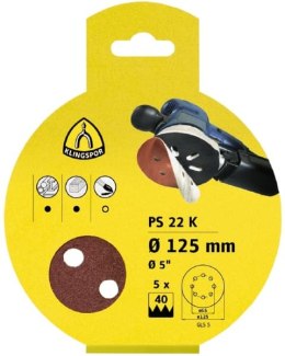 KRĄŻEK PRZYCZEPNY 125MM PS22K GLS5 GR.60 KPL.5SZT 241625 KLINGSPOR