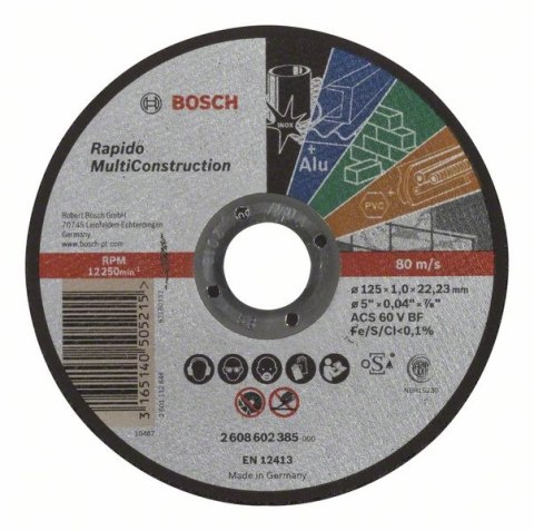 TARCZA RAPIDO MULTICONSTRUCTION 125*1,0 PROSTA BOSCH TARCZA RAPIDO MULTICONSTRUCTION 125*1,0 PROSTA BOSCH
