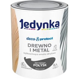 JEDYNKA DECO&PROTECT DREWNO I METAL SATYNOWY GRAFITOWY 0,7L JEDYNKA