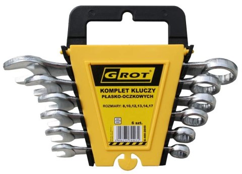 KOMPLET KLUCZY PŁASKO-OCZKOWYCH 6 CZĘŚCIOWY 8-17MM GROT KOMPLET KLUCZY PŁASKO-OCZKOWYCH 6 CZĘŚCIOWY 8-17MM GROT