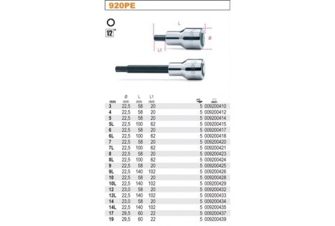 NASADKA 1/2' KOŃCÓWKA TRZPIENIOWA HEX 8MM BETA NASADKA 1/2' KOŃCÓWKA TRZPIENIOWA HEX 8MM BETA
