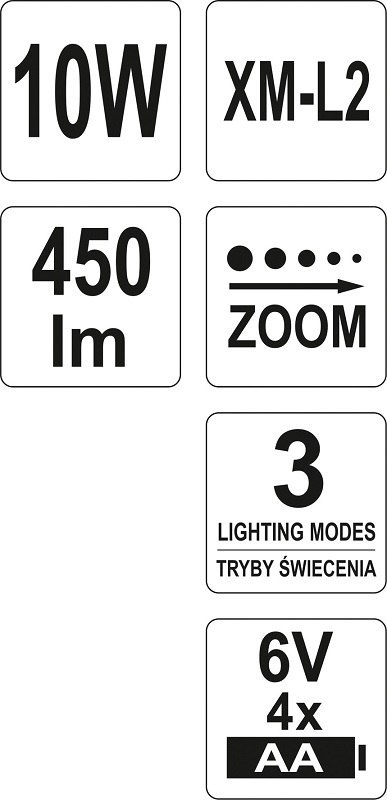 LAMPA CZOŁOWA XM-L2 CREE 10W YATO LAMPA CZOŁOWA XM-L2 CREE 10W YATO