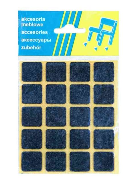 PODKŁADKA FILCOWA BLISTER CZARNA 20*20MM - 20SZT UN PODKŁADKA FILCOWA BLISTER CZARNA 20*20MM - 20SZT UN