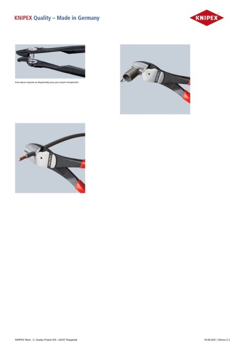 SZCZYPCE TNĄCE BOCZNE O ZWIĘKSZONYM PRZEŁOŻENIU 200MM KNIPEX SZCZYPCE TNĄCE BOCZNE O ZWIĘKSZONYM PRZEŁOŻENIU 200MM KNIPEX
