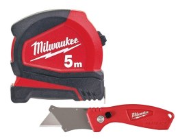 TAŚMA MIERNICZA PRO COMPACT 5M + SKŁADANY NÓŻ FATSTBACK MILWAUKEE