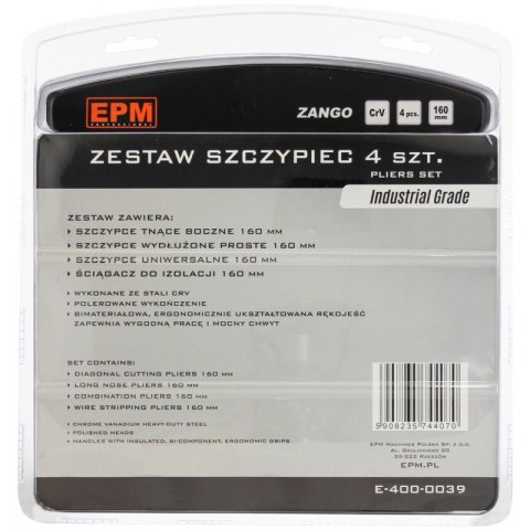 ZESTAW SZCZYPIEC 4 SZTUKI 160MM CRV ZANGO EPM ZESTAW SZCZYPIEC 4 SZTUKI 160MM CRV ZANGO EPM