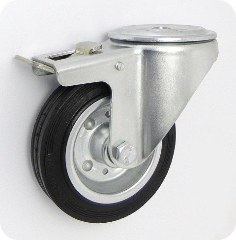 KOŁO METAL-GUMA 100MM OBUDOWA Z OTWOREM + HAMULEC 17H UN KOŁO METAL-GUMA 100MM OBUDOWA Z OTWOREM + HAMULEC 17H UN