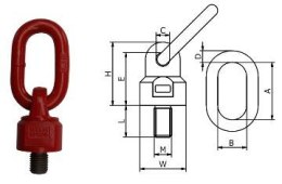 ŚRUBA Z UCHEM OBROTOWO UCHYLNYM WSI M16*20MM 1.12T UN