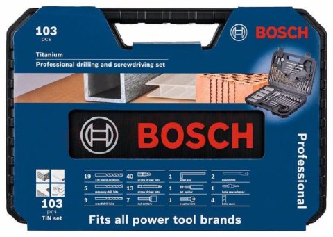 ZESTAW WIERTEŁ I BITÓW TITANIUM V-LINE 103 SZT. BOSCH ZESTAW WIERTEŁ I BITÓW TITANIUM V-LINE 103 SZT. BOSCH