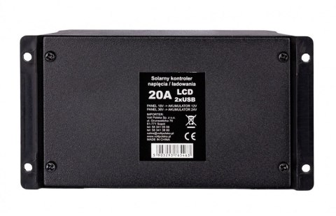 REGULATOR SOLARNY SOL PWM 20A 2XUSB VOLT POLSKA REGULATOR SOLARNY SOL PWM 20A 2XUSB VOLT POLSKA