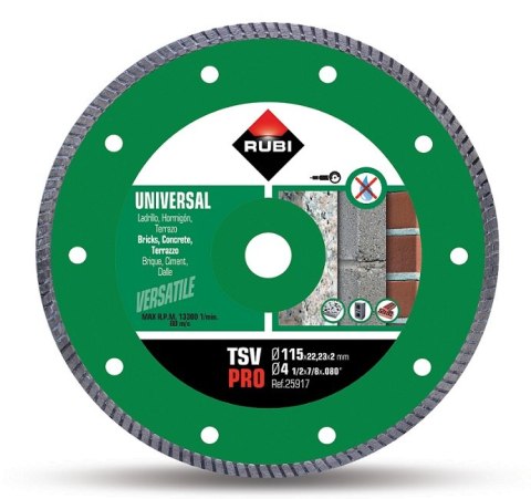 TARCZA DIAMENTOWA DO MATERIAŁÓW BUDOWLANYCH TSV 125 PRO RUBI TARCZA DIAMENTOWA DO MATERIAŁÓW BUDOWLANYCH TSV 125 PRO RUBI