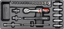 WKŁAD DO SZUFLADY ZESTAW NASADEK 1/4'' 25 CZĘŚCI YATO