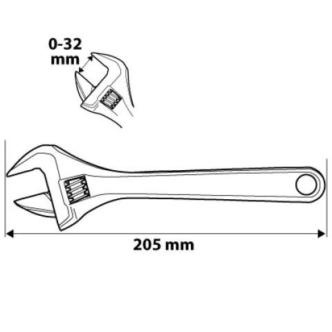 KLUCZ NASTAWNY 205MM 0-32MM NEO KLUCZ NASTAWNY 205MM 0-32MM NEO