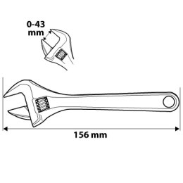 KLUCZ NASTAWNY KRÓTKI 156MM 0-43MM NEO
