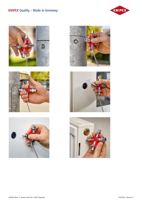 KLUCZ UNIWERSALNY DO WSZYSTKICH STANDARDOWYCH TABLIC ROZDZI. KNIPEX KLUCZ UNIWERSALNY DO WSZYSTKICH STANDARDOWYCH TABLIC ROZDZI. KNIPEX