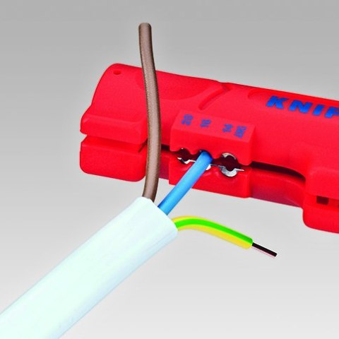 NARZĘDZIE DO ŚCIĄGANIA IZOLACJI Z KABLI PŁASKICH I OKRĄGŁYCH KNIPEX NARZĘDZIE DO ŚCIĄGANIA IZOLACJI Z KABLI PŁASKICH I OKRĄGŁYCH KNIPEX