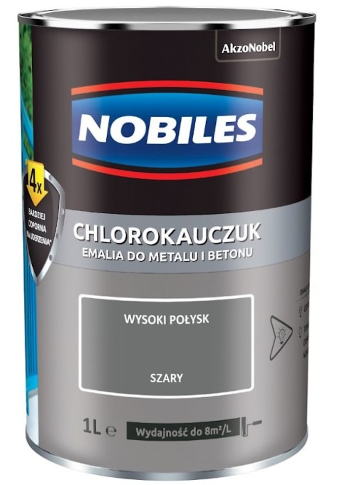 NOBILES EMALIA CHLOROKAUCZUKOWA SZARA 0.9L NOBILES NOBILES EMALIA CHLOROKAUCZUKOWA SZARA 0.9L NOBILES