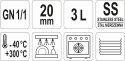 POJEMNIK GASTRONOMICZNY GN 1/1 20MM YATO GASTRO