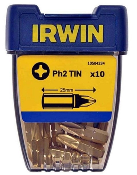 GROT, BIT TYPU PHILLIPS TIN-TYTANOWY 1/4' 25MM 10SZT. PH2 GROT, BIT TYPU PHILLIPS TIN-TYTANOWY 1/4' 25MM 10SZT. PH2