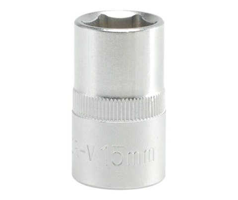 NASADKA KRÓTKA 6-KĄTNA CHROMOWANA 1/2'' 15MM NASADKA KRÓTKA 6-KĄTNA CHROMOWANA 1/2'' 15MM