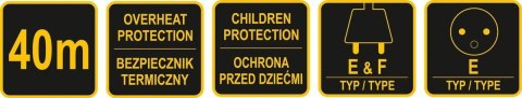 PRZEDŁUŻACZ BĘBNOWY 4 GNIAZDA 40 METRÓW PRZEDŁUŻACZ BĘBNOWY 4 GNIAZDA 40 METRÓW