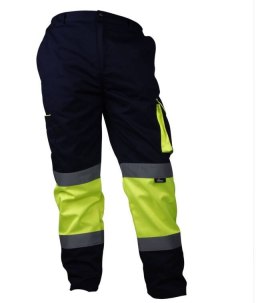SPODNIE ROBOCZE OSTRZEGAWCZE CONTRAST ŻÓŁTO-GRANATOWE XL VIZWELL