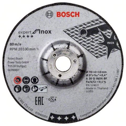 TARCZA WYPUKŁA EXPERT FOR INOX 76*4*10MM BOSCH TARCZA WYPUKŁA EXPERT FOR INOX 76*4*10MM BOSCH