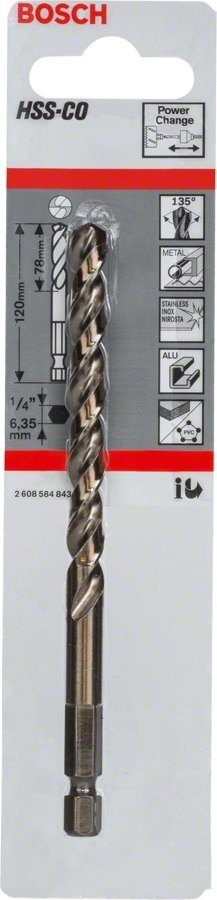 WIERTŁO CENTRUJĄCE-PILOT HSS-CO 1/4'' BOSCH