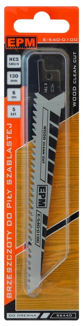 BRZESZCZOT DO PIŁY SZABLASTEJ 150MM 6TPI DREWNO S644D 5 SZT. EPM BRZESZCZOT DO PIŁY SZABLASTEJ 150MM 6TPI DREWNO S644D 5 SZT. EPM