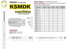 KOŁEK SZYBKI MONTAŻ Z PRZEDŁUŻONĄ STREFĄ ROZPORU 10*140MM UN
