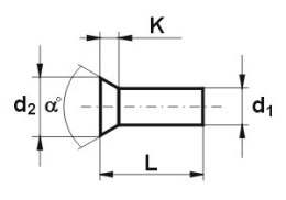 NIT ALUMINIOWY PEŁNY Z ŁBEM STOŻKOWYM PŁASKIM 4.0*10 MM UN