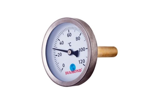 TERMOMETR ŚR 63MM 0-120C, TYŁ-GW 1/2' DIAMOND TERMOMETR ŚR 63MM 0-120C, TYŁ-GW 1/2' DIAMOND